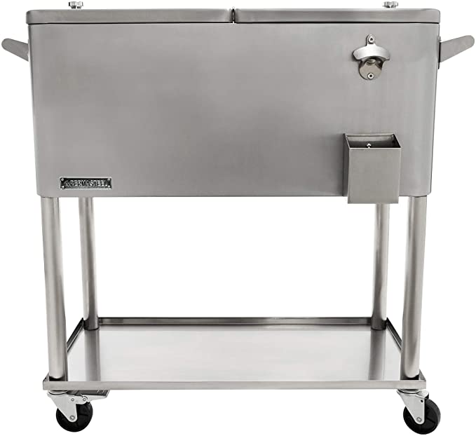 80 Quart Portable Stainless Steel Patio Cooler