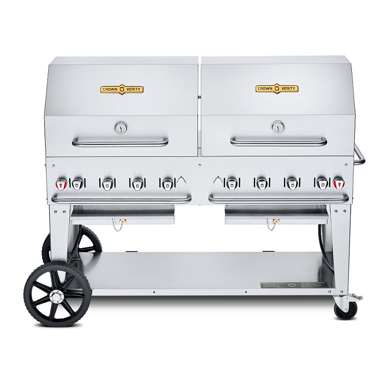 Crown Verity 60" Mobile Grill Dome Package w/ Double Domes