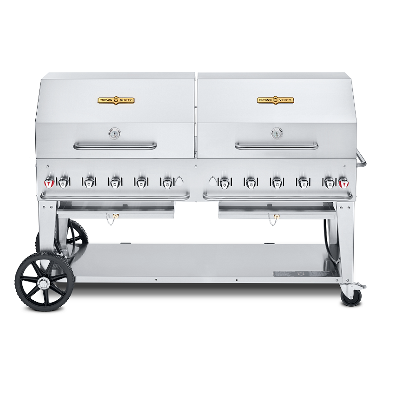 Crown Verity 72" Mobile Grill Dome Package w/ Double Domes