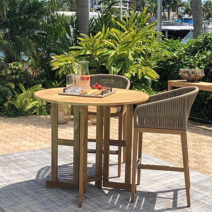 Round Drop Leaf Bar Table