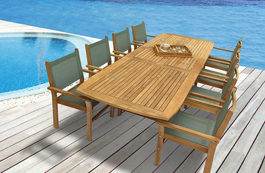 Captiva 9pc Dining Set with Single Leaf Extension Table