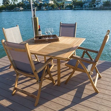 Florida 5pc Square Teak Dining Set