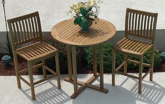 Teak 3pc Bar Set