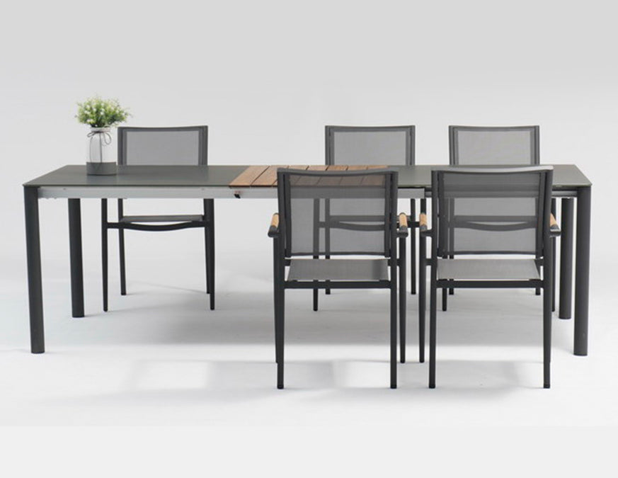 Polo 9pc Extension Dining Set - Anthracite