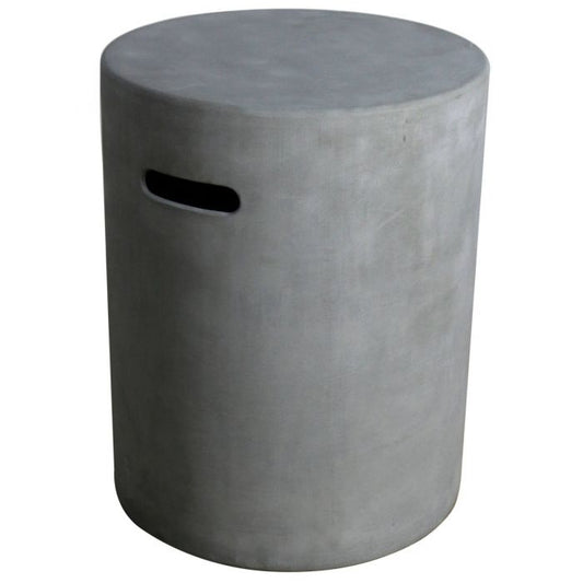 Round Cast Concrete Propane Tank Cover - Grey