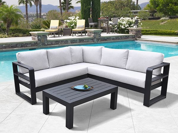 Villa 3pc Sectional - Black **QUICK SHIP**