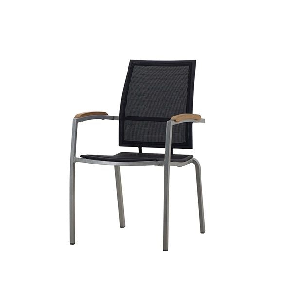 Zuni Sling Armchair w/ Durateak Arm - Black